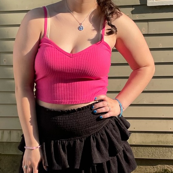 Zara Sweetheart Pink Ribbed Tank - Picture 5 of 5